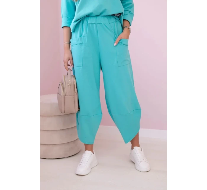 Bavlnená mikina nohavice set mätová Bavlnená mikina nohavice set mätová