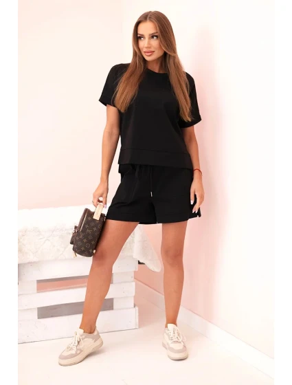 Dámsky set punto s krátkymi rukávmi a šortkami čierny Dámsky set punto s krátkymi rukávmi a šortkami čierny
