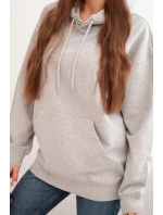 Dámská mikina s kapucí a klokaní kapsou bavlněná šedá