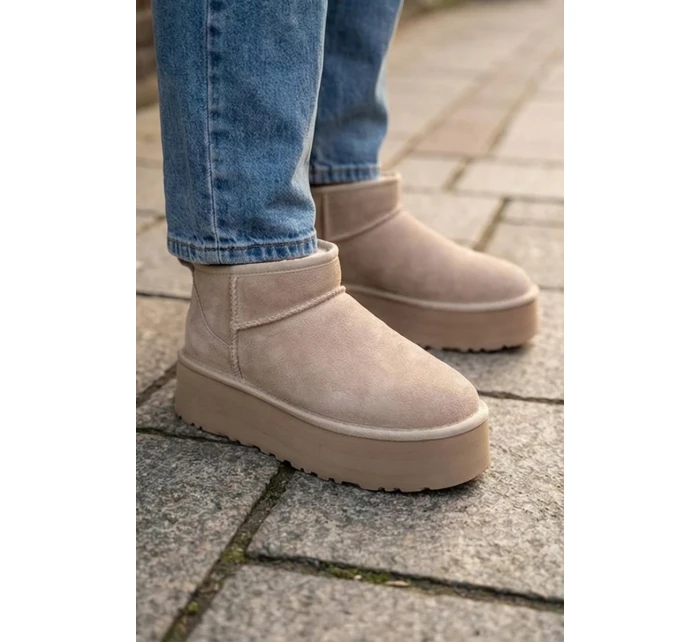 Dámské sněhule z přírodního semiše béžové Mairene Dámské sněhule z přírodního semiše béžové Mairene