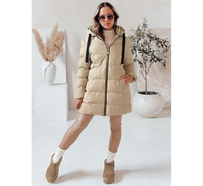 Dámská zimní bunda s kapucí beige Dstreet model 21978729 - FashionStreet Dámská zimní bunda s kapucí beige Dstreet model 21978729 - FashionStreet