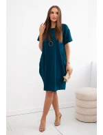 Šaty s kapsami a přívěskem námořní