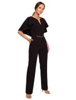 M670 Kombinéza s volánikmi - čierna