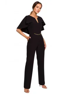 M670 Kombinéza s volánikmi - čierna