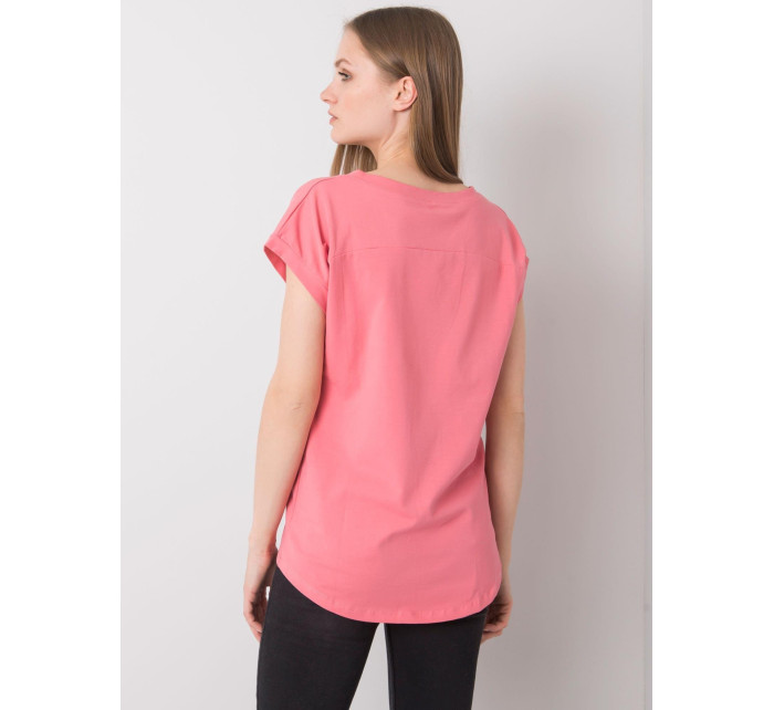 Ružové tričko s farebnou potlačou