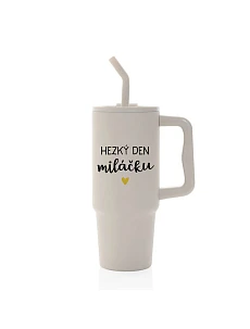 HEZKÝ DEN MILÁČKU - béžový cestovní termohrnek 900 ml