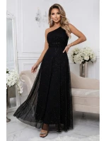 model 21941593 Dlouhé třpytivé večerní šaty na jedno rameno klasické černé - numoco basic model 21941593 Dlouhé třpytivé večerní šaty na jedno rameno klasické černé - numoco basic