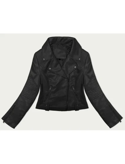 Černá bunda ramoneska s asymetrickým zipem model 19576658 - J.STYLE