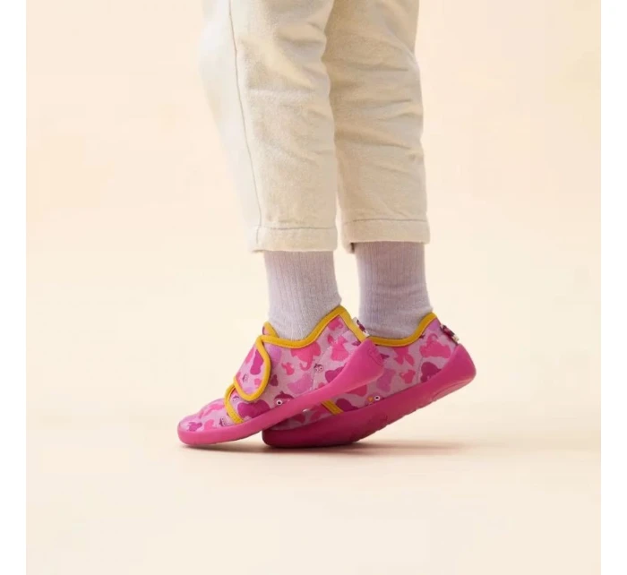 Affenzahn barefoot topánky Slipper Cotton Movy bird (01398-40010)