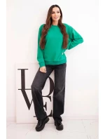 Dámska základná bavlnená mikina s okrúhlym výstrihom svetlozelená