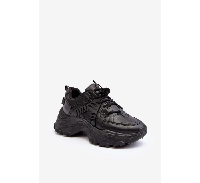 Masywne Damskie Buty Sportowe Sneakersy Czarne Toderus