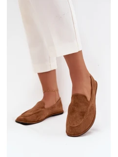 Dámské mokasíny z eko semiše ploché Camel model 21710863 - Boto