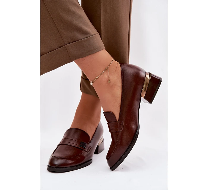 Dámské polobotky na klínu Vinceza 58625 Hnědé