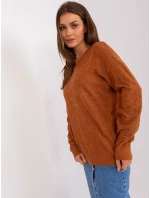 Sweter AT SW model 18884792 jasny brązowy - FPrice Sweter AT SW model 18884792 jasny brązowy - FPrice