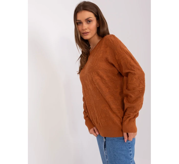 Sweter AT SW model 18884792 jasny brązowy - FPrice Sweter AT SW model 18884792 jasny brązowy - FPrice