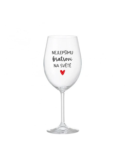 THE BEST BROTHER IN THE WORLD - číry pohár na víno 350 ml