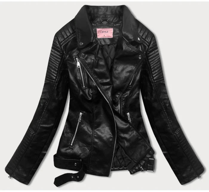 Černá bunda ramoneska model 17691530 - J.STYLE Černá bunda ramoneska model 17691530 - J.STYLE