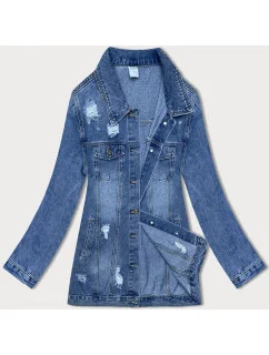 Svetlomodrá dámska džínsová bunda s pretrhnutiami (GD8727-K)