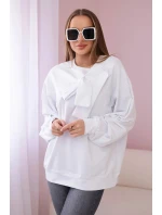Bavlnená blúzka s mašľou biela