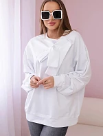 Bavlnená blúzka s mašľou biela