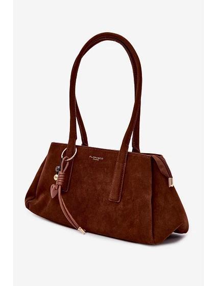 Eko semišová kabelka s přívěskem Camel model 22111614 - Flora&Co