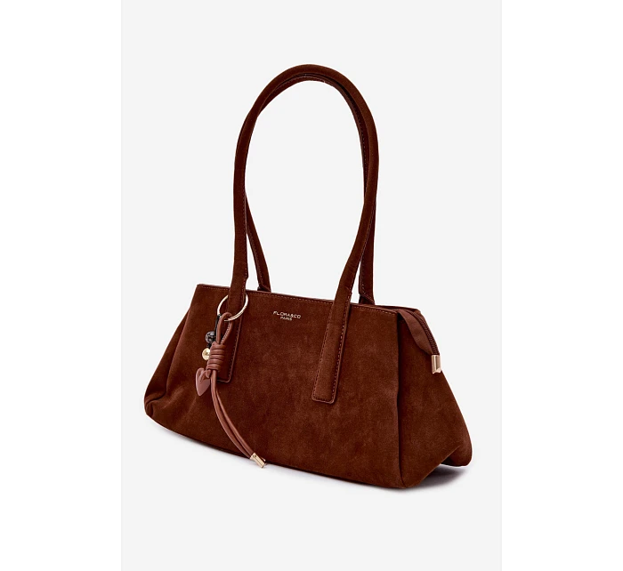 Eko semišová kabelka s přívěskem Camel model 22111614 - Flora&Co