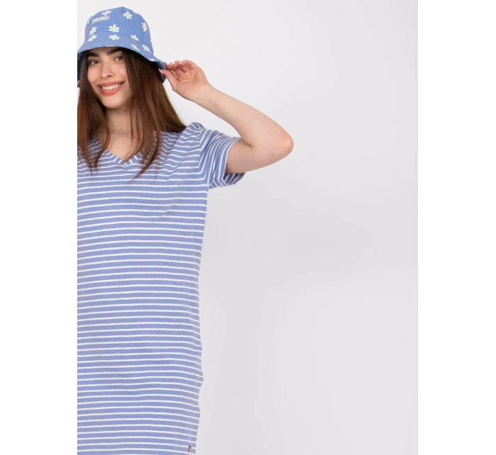 Šaty D16054M30315A bielej a modrej