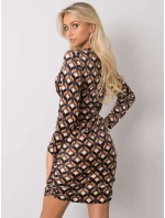 Šaty DHJ SK 12695.26P čierna a béžová