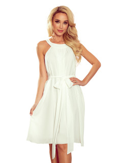 Šifónové šaty s viazaním Numoco ALIZEE - biela ecru