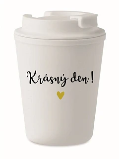 KRÁSNY DEŇ! - biely termohrnček 300 ml