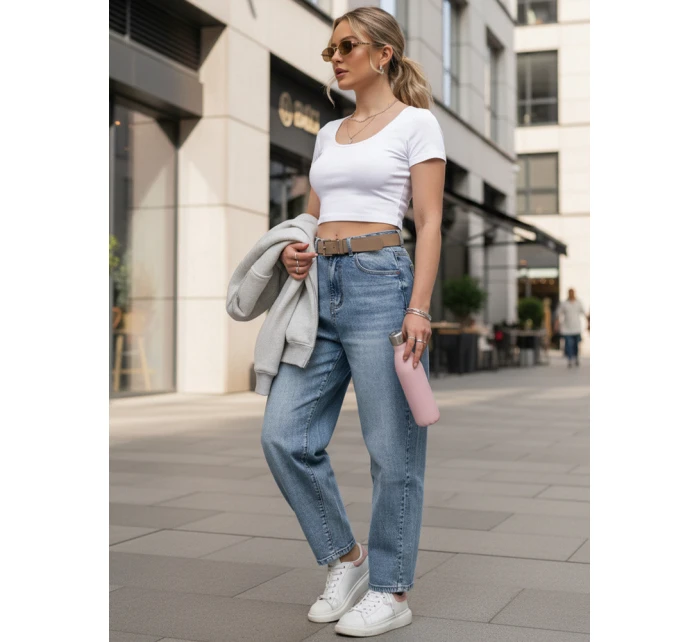 Dámské džínové kalhoty s páskem Dstreet model 21996330 - FashionStreet Dámské džínové kalhoty s páskem Dstreet model 21996330 - FashionStreet