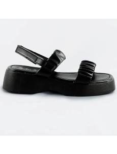 Čierne sandále na nízkej platforme (CM-48)
