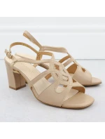 Béžové dámské sandály na jehlovém podpatku Sergio model 21904870 - LEONE