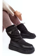Śniegowce Damskie Na Grubej Podeszwie Czarne Lureta Śniegowce Damskie Na Grubej Podeszwie Czarne Lureta