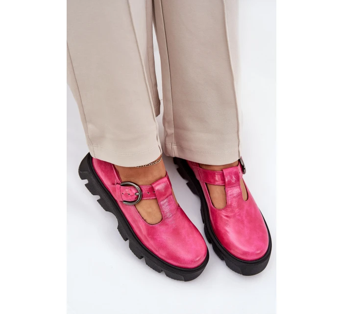 Lakierowane Skórzane Półbuty Z Klamrą Zazoo 20183 Fuksja Lakierowane Skórzane Półbuty Z Klamrą Zazoo 20183 Fuksja