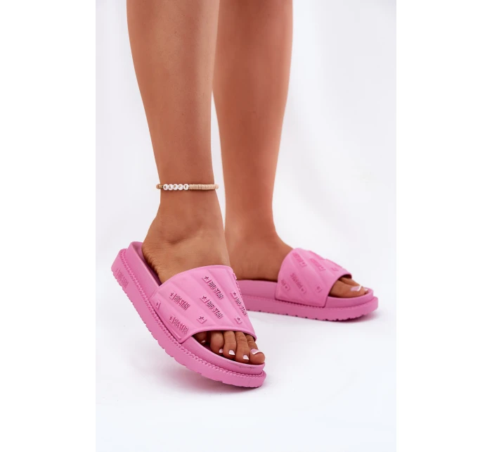 Klapki Damskie Na Platformie Big Star RR274A541 Różowe Klapki Damskie Na Platformie Big Star RR274A541 Różowe