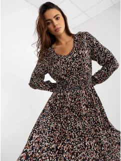 Šaty D73771M30365A čierno-béžové