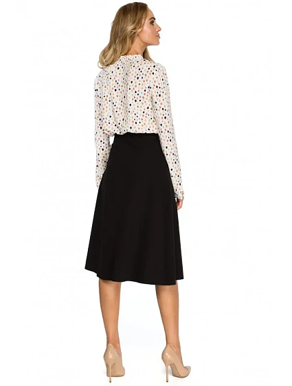model 15098973 Midi sukně áčkového střihu černá - STYLOVE