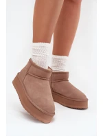 Dámske semišové snežnice na platforme Vinceza - béžové Dámske semišové snežnice na platforme Vinceza - béžové