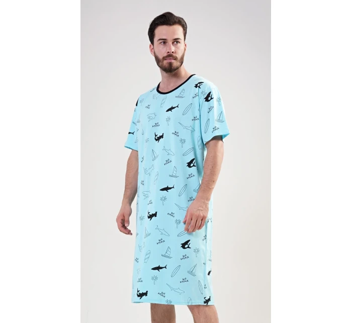 Pánská noční košile s krátkým rukávem model 17843969 - Vienetta MAN Pánská noční košile s krátkým rukávem model 17843969 - Vienetta MAN