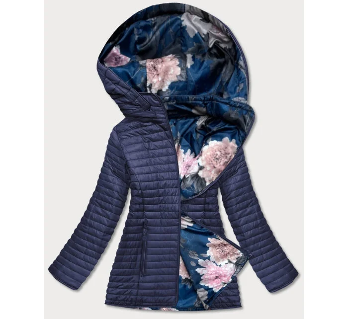 Tmavě modrá dámská oboustranná bunda s kapucí 1 model 17099141 - Andrea Lee Tmavě modrá dámská oboustranná bunda s kapucí 1 model 17099141 - Andrea Lee