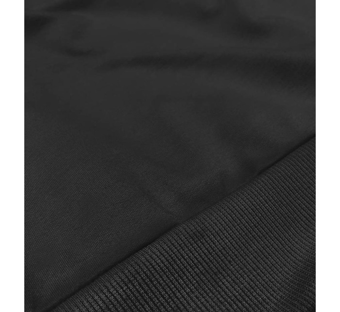 Tenká krátka čierna dámska tepláková mikina (8B938-3)