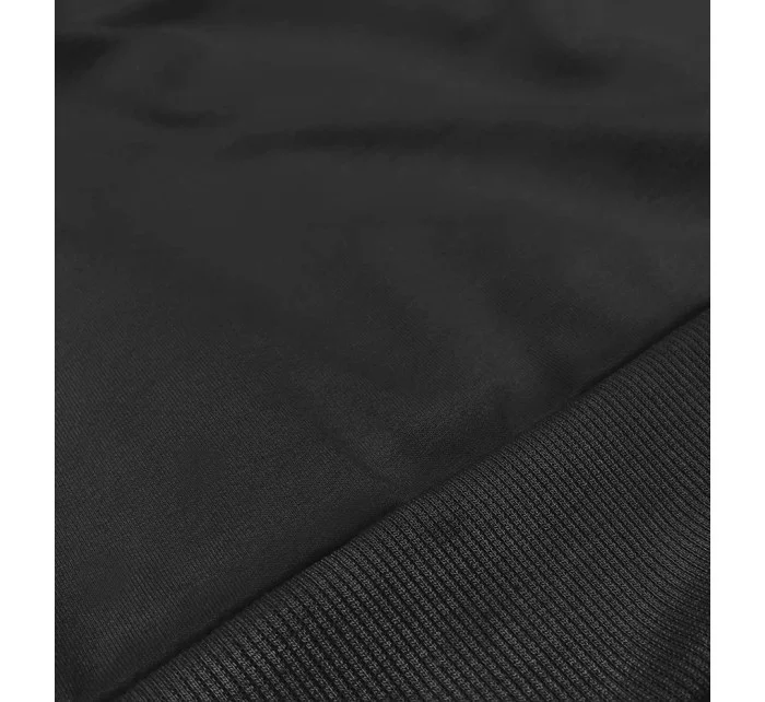 Tenká krátká černá dámská tepláková mikina model 18378913 - J.STYLE Tenká krátká černá dámská tepláková mikina model 18378913 - J.STYLE