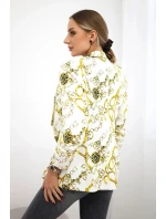 Bavlnená bunda s farebnou potlačou ecru+žltá Bavlnená bunda s farebnou potlačou ecru+žltá