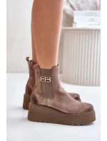 model 21673714 Dámské Botky Chelsea Na Platformě A Klínu Černé - Zazoo