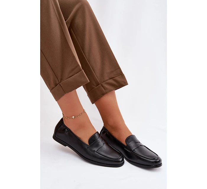 Mokasíny z pravé kůže Vinceza 18121 černé