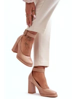 Lodičky na vysokom podpätku so sponou, béžové Idovana Lodičky na vysokom podpätku so sponou, béžové Idovana