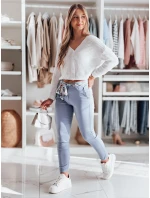 Dámske textilné nohavice s opaskom ROSSALI modré FashionStreet UY2535 Dámske textilné nohavice s opaskom ROSSALI modré FashionStreet UY2535