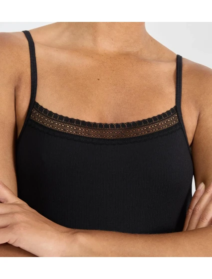 sloggi GO Rebrovaný top so špagetami - BLACK - SLOGGI BLACK - SLOGGI