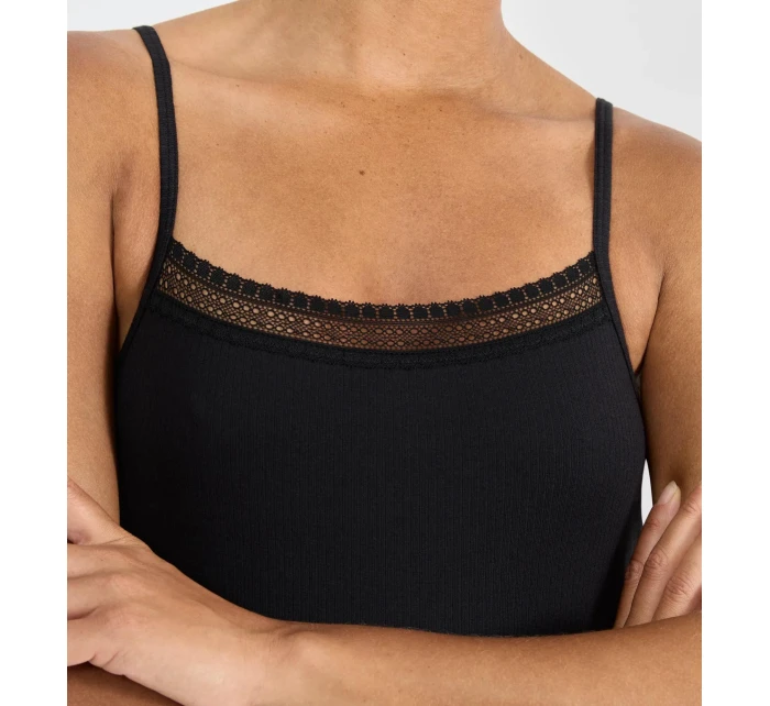 sloggi GO Rebrovaný top so špagetami - BLACK - SLOGGI BLACK - SLOGGI